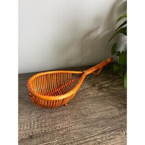 Vintage Wicker Colander Basket with Handle